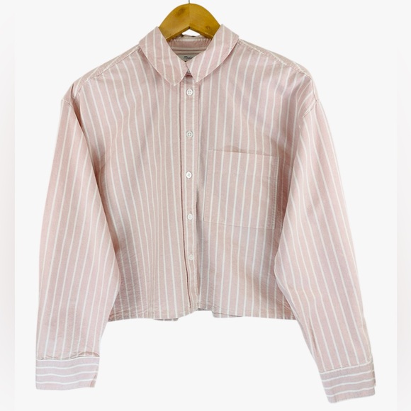 MADEWELL Oversized Signature Oxford Crop Shirt - Dusty Rose - Picture 5 of 11